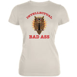 Graduation - Intellectual Bad Ass Owl Black Juniors Soft T-Shirt