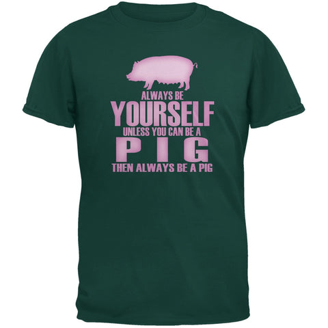 Always Be Yourself Pig Forest Green Youth T-Shirt