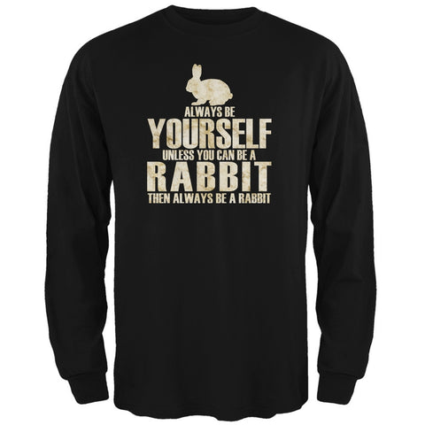 Always Be Yourself Rabbit Black Adult Long Sleeve T-Shirt