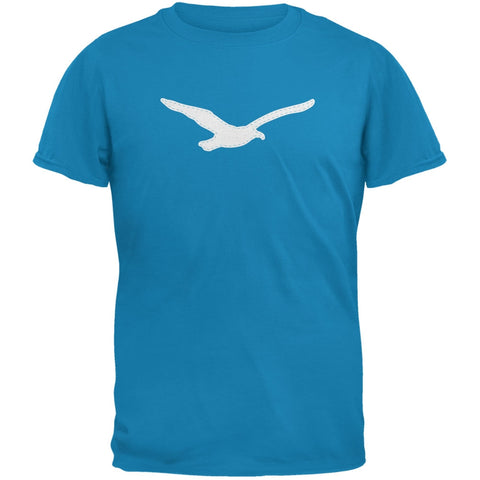 Seagull Faux Stitched Sapphire Blue Adult T-Shirt