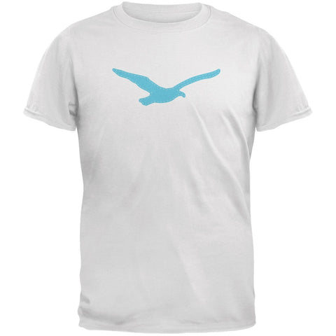 Seagull Faux Stitched White Adult T-Shirt