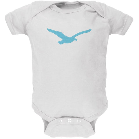 Seagull Faux Stitched White Soft Baby One Piece