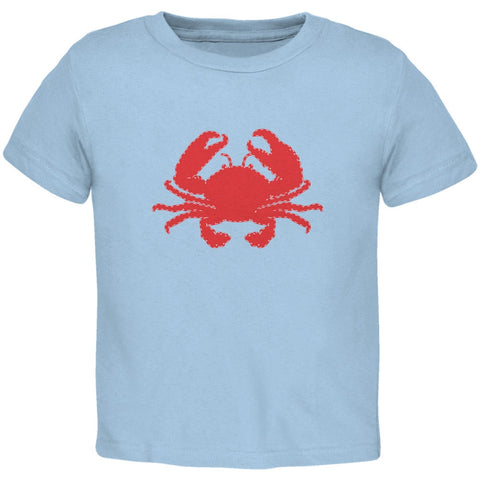 Summer - Crab Faux Stitched Light Blue Toddler T-Shirt
