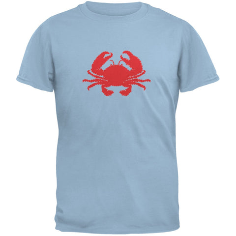 Summer - Crab Faux Stitched Light Blue Youth T-Shirt