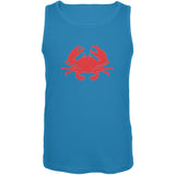Summer - Crab Faux Stitched Turquoise Adult Tank Top