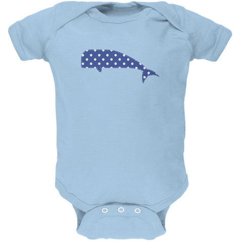 Summer - Whale Faux Stitched Light Blue Soft Baby One Piece