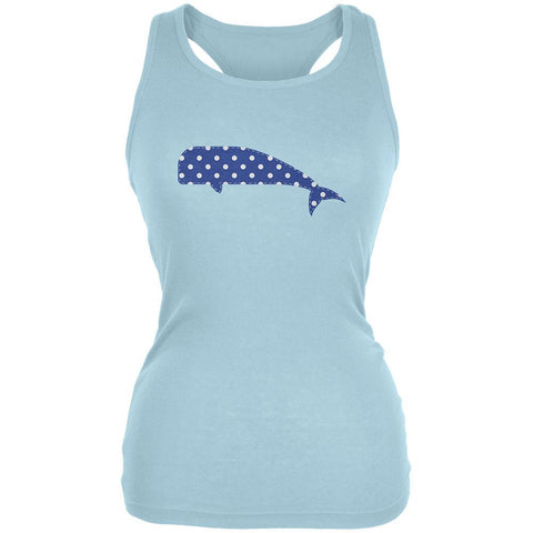 Summer - Whale Faux Stitched Juniors Soft Tank Top