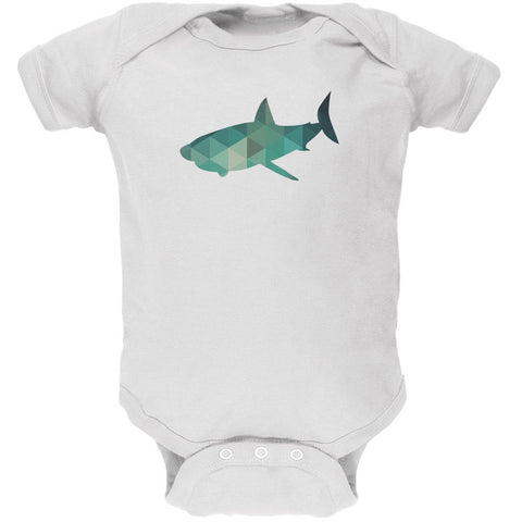 Shark Geometric White Soft Baby One Piece