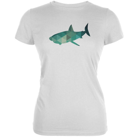 Shark Geometric White Juniors Soft T-Shirt