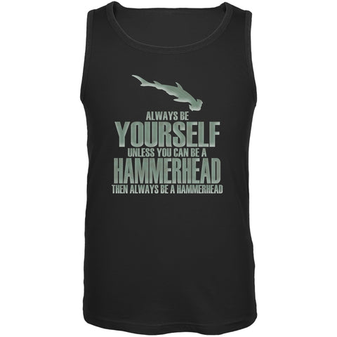 Always Be Yourself Hammerhead Shark Black Adult Tank Top
