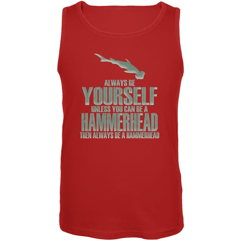 Always Be Yourself Hammerhead Shark Red Adult Tank Top