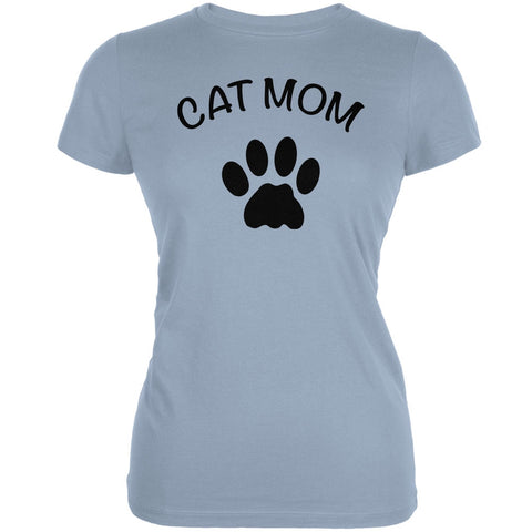 Mother's Day - Cat Mom Light Blue Juniors Soft T-Shirt