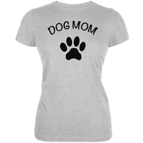 Mother's Day - Dog Mom Heather Grey Juniors Soft T-Shirt
