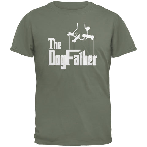 Fathers Day - The Dog Father Military Green Adult T-Shirt