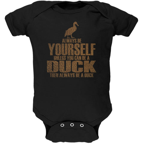 Always Be Yourself Duck Black Soft Baby One Piece