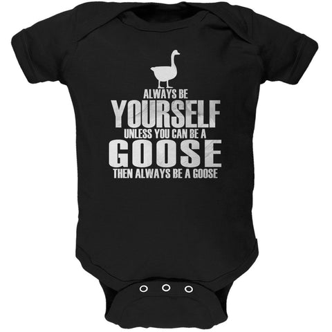 Always Be Yourself Goose Black Soft Baby One Piece