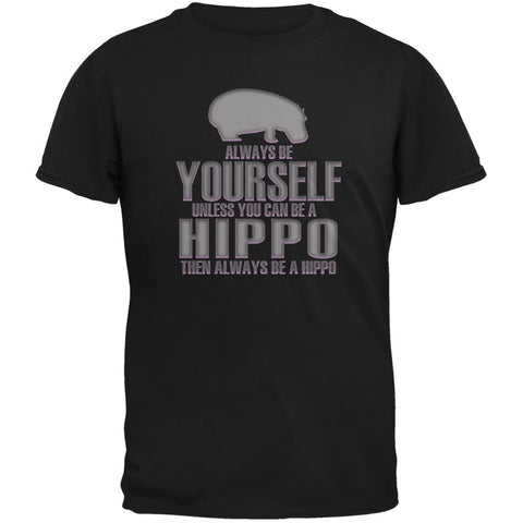 Always Be Yourself Hippo Black Youth T-Shirt