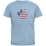 4th of July Patriotic Dog Paw Light Blue Adult T-Shirt