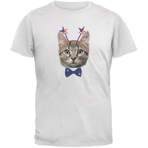 4th of July Funny Cat White Youth T-Shirt