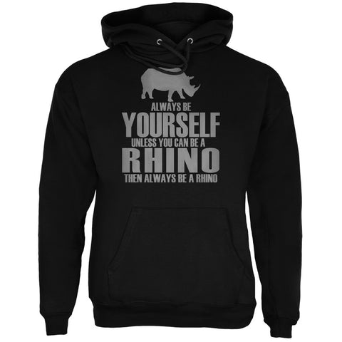 Always Be Yourself Rhino Black Adult Hoodie