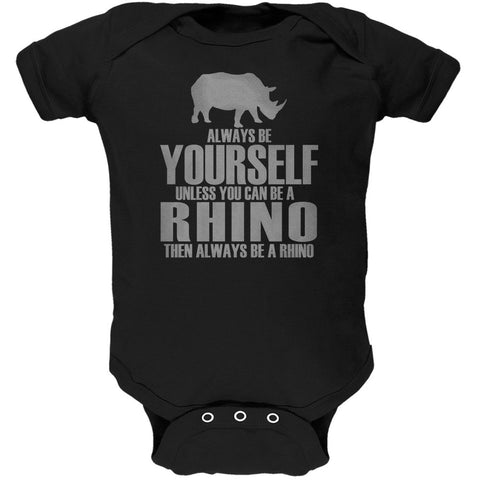 Always Be Yourself Rhino Black Soft Baby One Piece
