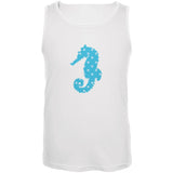 Summer - Seahorse Faux Stitched Turquoise Adult Tank Top
