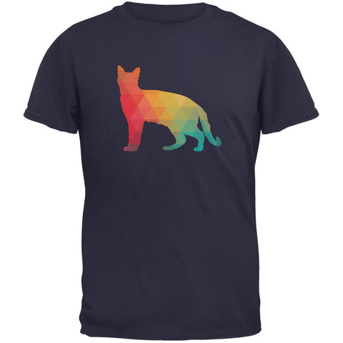 Cat Geometric Navy Youth T-Shirt