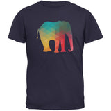 Elephant Geometric Navy Adult T-Shirt