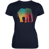 Elephant Geometric Navy Juniors Soft T-Shirt