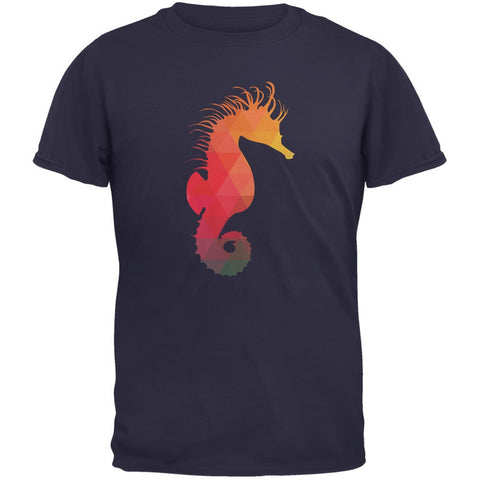 Seahorse Geometric Navy Adult T-Shirt