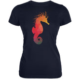 Seahorse Geometric Navy Juniors Soft T-Shirt