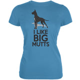 I Like Big Mutts Aqua Juniors Soft T-Shirt