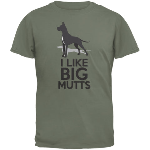 I Like Big Mutts Military Green Adult T-Shirt