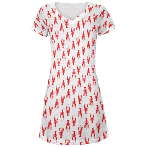 Lobster All Over Juniors V-Neck Dress