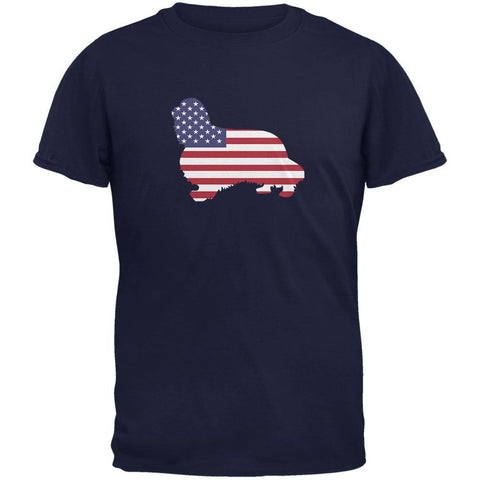 4th of July Patriotic Dog Cavalier King Charles Spaniel Navy Adult T-Shirt