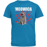 Cat 4th of July Meowica Black Adult T-Shirt