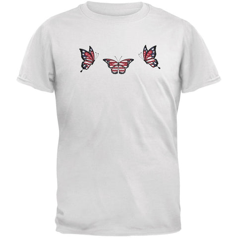 Butterfly 4th of July Patriotic Butterflies White Adult T-Shirt