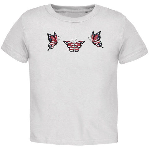 Butterfly 4th of July Patriotic Butterflies White Toddler T-Shirt