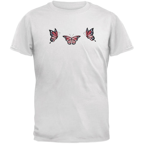Butterfly 4th of July Patriotic Butterflies White Youth T-Shirt