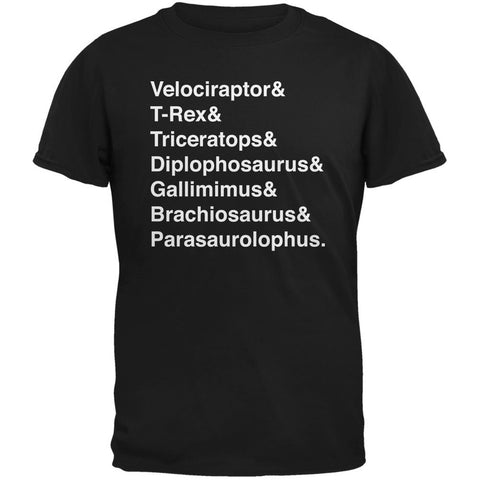 Jurassic Dino Varieties & Ampersand Black Adult T-Shirt