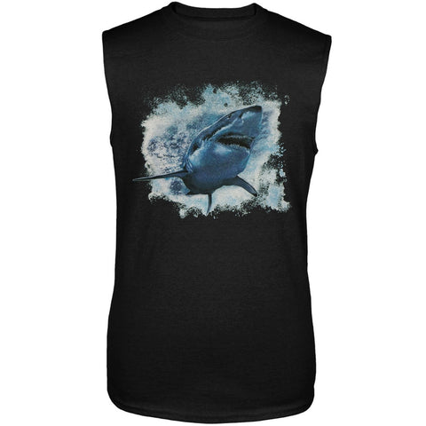 Great White Shark Black Adult Sleeveless Shirt