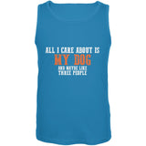 Sarcastic Care About My Dog Black Adult Tank Top