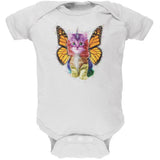 Rainbow Butterfly Unicorn Kitten White Soft Baby One Piece