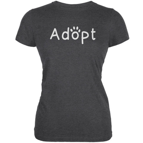 Adopt Cat Dog Paw Aqua Juniors Soft T-Shirt