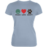 Peace Love Adopt Cream Juniors Soft T-Shirt
