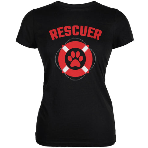 Rescuer Black Juniors Soft T-Shirt