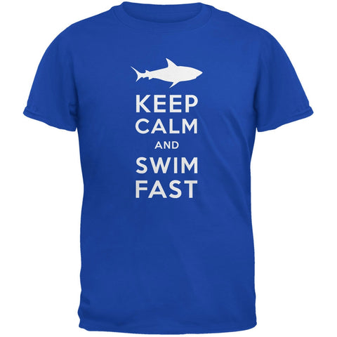 Shark Keep Calm and Swim Fast Royal Youth T-Shirt