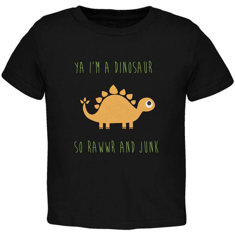Ya I'm a Dinosaur - Stegosaurus Black Toddler T-Shirt