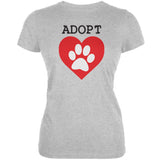 Adopt Heart Paw Aqua Juniors Soft T-Shirt