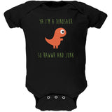 Ya I'm a Dinosaur - T-Rex Black Soft Baby One Piece